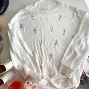 Cashmere blend lightening bolt sweater